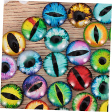 50 stuks ronde glazen cabochons van 10 mm met diverse dierenmotieven en oogmotief.