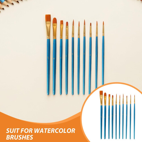 Lot de 30 pinceaux aquarelle bleu perle à pointe fine. 2