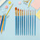Lot de 30 pinceaux aquarelle bleu perle à pointe fine. 5