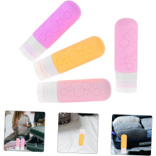4er-Pack Silikon-Lotionflaschen, Reise-Kosmetikbehälter, tragbares Shampoo- und Spülungsflaschen-Set