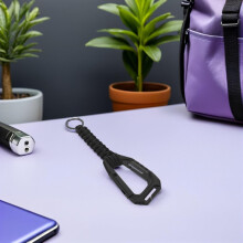 4Pcs Outdoor Tactical Carabiner Hooks with Adjustable Wrist Strap, Heavy-Duty Metal Key Buckles