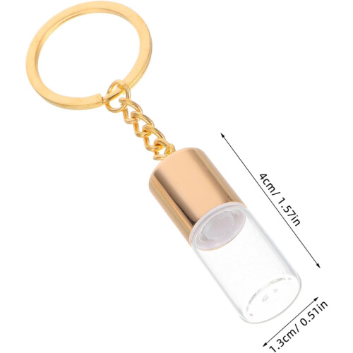 Mini Glasflaskor Nyckelringsset 4 Styck – Tomma Doftflaskor med Skruvkork 1