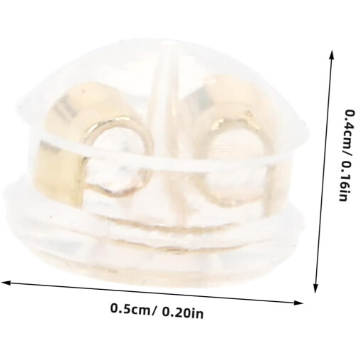 4pcs Gold Earring Safety Backs for Studs Anti-drop Hypoallergenic round Silicone Replacement Backs 1