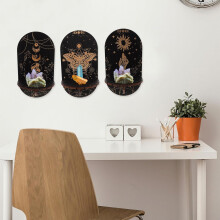 3-delige kristallen displayplank, Boheemse displaystandaards, rustieke en moderne stijl voor kantoor en kamer