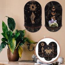 3-teiliges Kristall-Displayregal im böhmischen Stil, rustikaler und moderner Stil für Büro und Zimmer