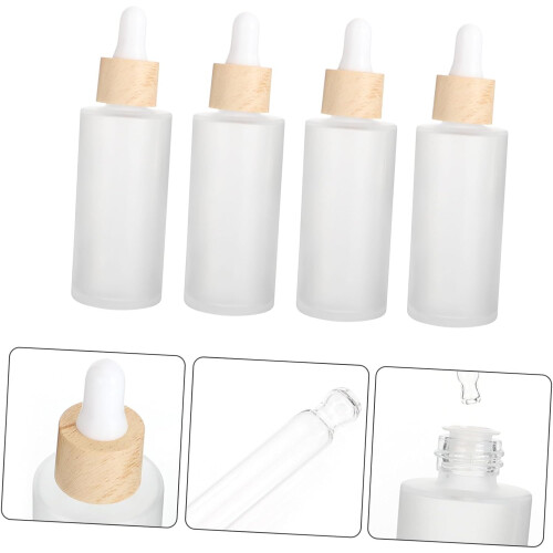 4pcs Refillable Dropper Bottles Essential Oil Glass Bottles for Samples