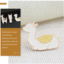 4pcs Adorable Alpaca Brooch Pins Enamel Animal Lapel Pin Scarf Ring Clip