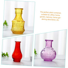 3er-Set Vintage-Glasvasen, kleine Blumenvasen für Tischdekorationen, Wohnzimmerdekoration, Glasmaterial