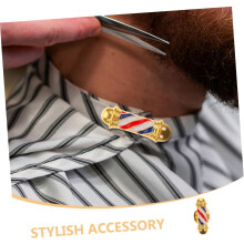 4pcs Vintage Barber Shop Turning Light Brooch Alloy Pin Badge Decor