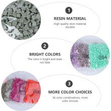 Diamantes de imitación de resina cuadrados de 2,5 mm con base plana, accesorios para pintura, 36 colores.