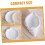 3pcs White Plaster Moon Shell Jewelry Trays Small Decorative Display Plates 3