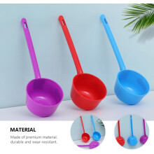 Waterlepelset, 3 stuks in willekeurige kleur met handvat, multifunctionele keukenlepel met glad design.
