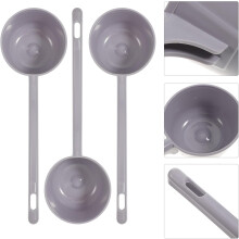 Juego de cucharones de agua de 3 piezas, color aleatorio, con mango, cuchara de cocina multifuncional de diseño liso.