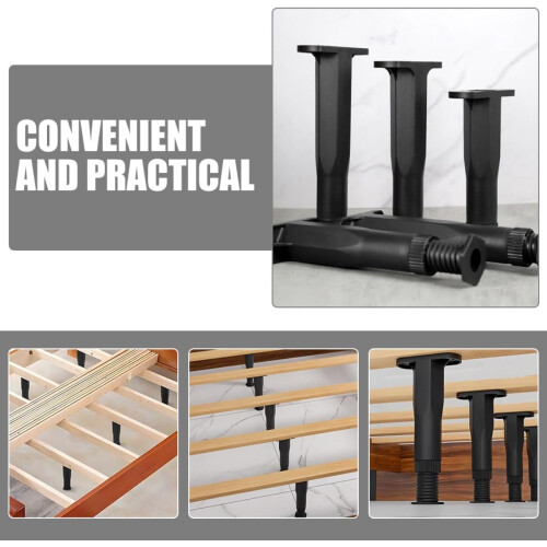 Adjustable Height Bed Frame Support Legs 4pcs with T-Shaped Design Heavy Duty Pp Material Bed Frame Replacement Parts 2
