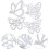 4 matrices de découpe décoratives en forme de papillons, en acier au carbone. 3