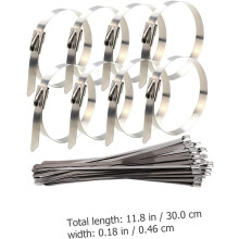 30 bridas de acero inoxidable para cables, de metal, multiusos, con cierre.