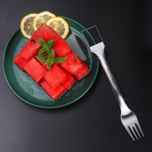 3-teiliges Edelstahl-Wassermelonen-Gabel-Set, rostfrei, praktischer Obstschneider für Zuhause und Hotel