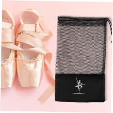 3Pcs Ballet Dance Shoe Drawstring Bags Mesh Organizer for Ballet Pointe Shoes
