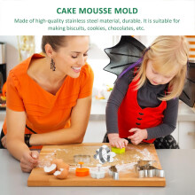 Lot de 3 cercles à mousse pour gâteau aux fleurs de prunier, moule à gâteau en acier inoxydable à bords lisses