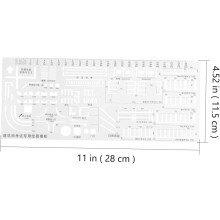 3 righelli da disegno geometrici in plastica, strumenti di disegno per architettura