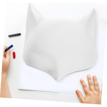 4 ks prázdných liščích masek na Halloween, DIY natíratelné maškarní masky