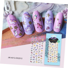 Lot de 3 autocollants pour ongles pour garçons et filles, motifs dessins animés, faciles et sûrs à réaliser soi-même pour toute la famille.