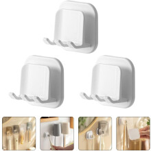Soporte para cepillo de dientes de pared (3 unidades) para baño, organizador de artículos de aseo y soporte para vaso de enjuague bucal.