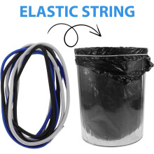 3 stuks elastische banden voor vuilnisbakken en afvalzakken, elastisch koord, dik rubber, decoratief element, veilig te bevestigen.