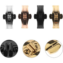 4 bracelets de montre de rechange en acier inoxydable avec boucle déployante papillon