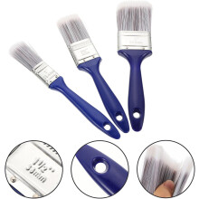 3-teiliges Nylon-Klebstofffadenpinsel-Set mit blauem PVC-Griff, flache Universalpinsel 25 mm, 38 mm, 50 mm