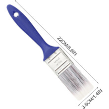 Set van 3 nylon lijmkwasten met blauwe PVC-handgreep, platte universele verfkwasten van 25 mm, 38 mm en 50 mm.