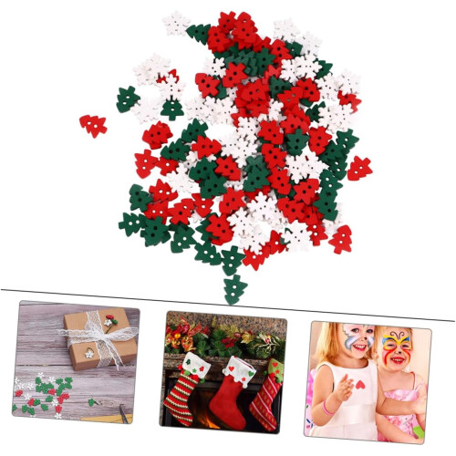 350 boutons en bois imprimés sur le thème de Noël 2