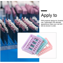 3 soportes para brocas de taladro de uñas, organizador de cabezales de pulido de uñas, estante para accesorios de manicura de 16 ranuras.