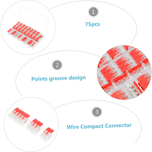 75-delige set huisconnectoren, hendeldraadconnectoren, assortiment compacte draadset