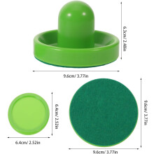2 sets tafelhockey-pusher en kleine airhockey-pucks als vervangingsaccessoires – inclusief zelfklevende pluizenpads