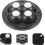 4 rotelle girevoli piccole autoadesive con cuscinetti a sfera in nylon, bianche e nere 3