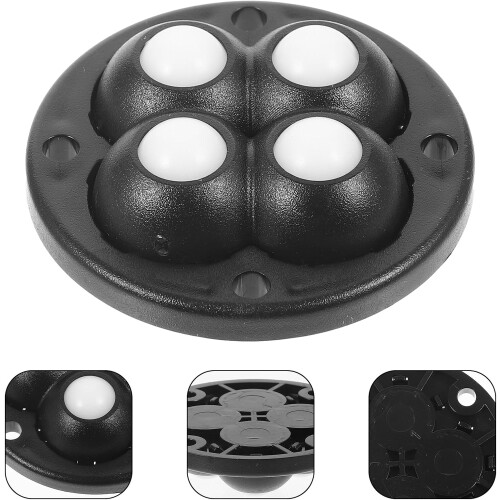 4 rotelle girevoli piccole autoadesive con cuscinetti a sfera in nylon, bianche e nere 2