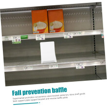 3 placas de soporte traseras de plástico con deflectores anticaída para tiendas de conveniencia, supermercados y centros comerciales.