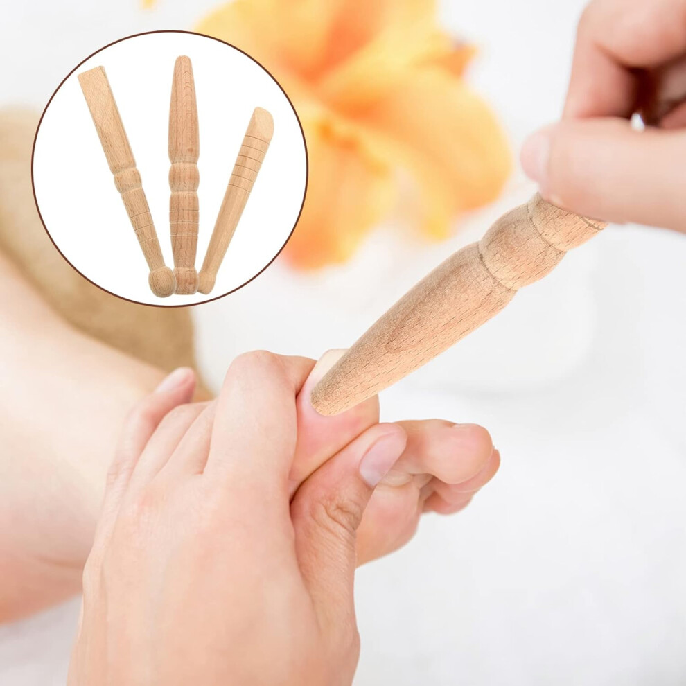 Hkhbjs 3Pcs Wooden Acupuncture Sticks Reflexology Tool Foot Massage Roller For Trigger Point Therapy