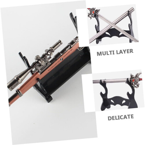 3pcs Plastic Double-Layer Sword Display Stand Holder Model Stand for COS Props, Rack Support