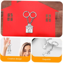 4er-Set Schlüsselanhänger mit Hausmotiv, Mini-Schlüsselanhänger aus Legierung für Paare – ideal als Valentinstagsgeschenk