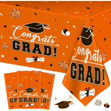 Graduation tablecloth plastic rectangle 54x108 inch 3 pcs