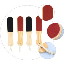 Lot de 4 planches à laver les pieds en bois, double face, pour pédicure, exfoliation des talons et élimination des callosités et des peaux mortes.