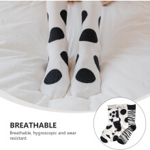 3 Paar Damen-Baumwollsocken mit Zebramuster, mittellang