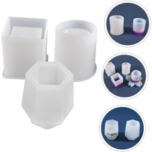 Set di 3 stampi in silicone per portapenne, piccoli stampi rotondi per portapenne, nuovi stampi in silicone a forma di tazza
