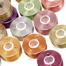 36-Color Metallic Embroidery Thread Set Gold Silver DIY Sewing Floss for Cross Stitch Handcraft