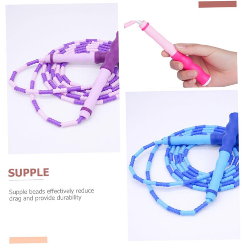 Verstellbares 3-teiliges Springseil-Set mit weichen, segmentierten Perlen