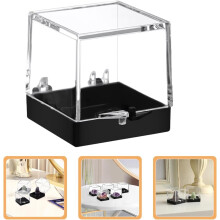 Set di 4 scatole per l'esposizione di campioni minerali, 35x35x35 mm, base nera, custodie in plastica.