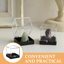 4-teiliges Set Mineralien-Präsentationsboxen, 35 x 35 x 35 mm, schwarze Kunststoff-Aufbewahrungsboxen