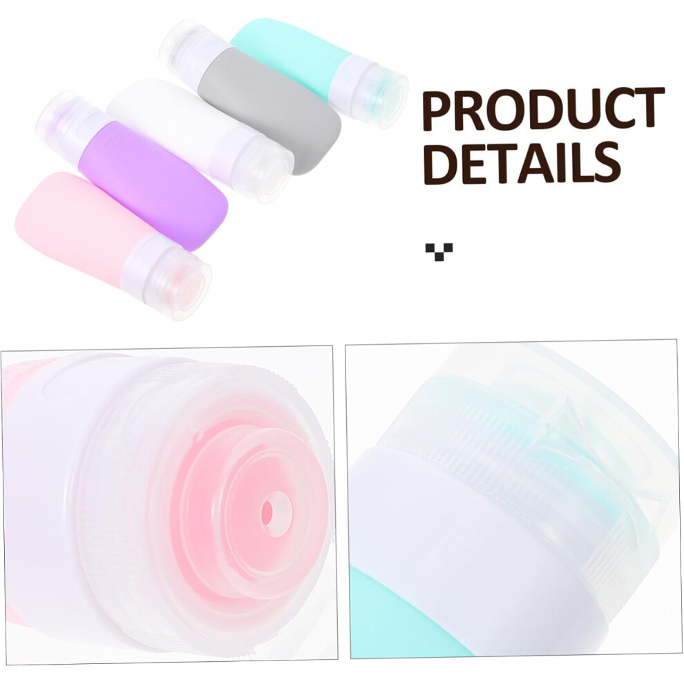 Hkhbjs 5Pcs Travel Bottle Silicone Lotion Dispenser Makeup Sample Bottles For Toiletries Portable Empty Silicone For Carry Bag